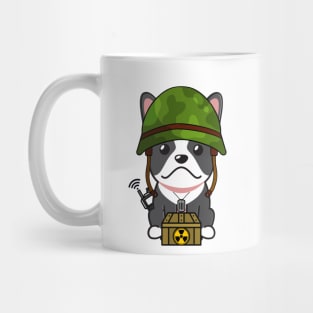 Cute french bulldog is a military pet Mug